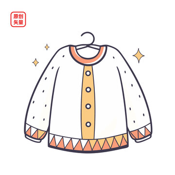 矢量插圖衣服簡約毛衣