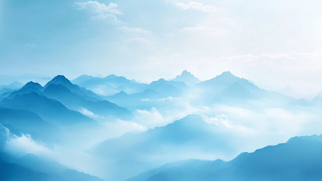 藍(lán)調(diào)遠(yuǎn)山背景