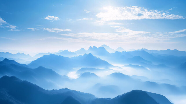 藍(lán)調(diào)遠(yuǎn)山背景