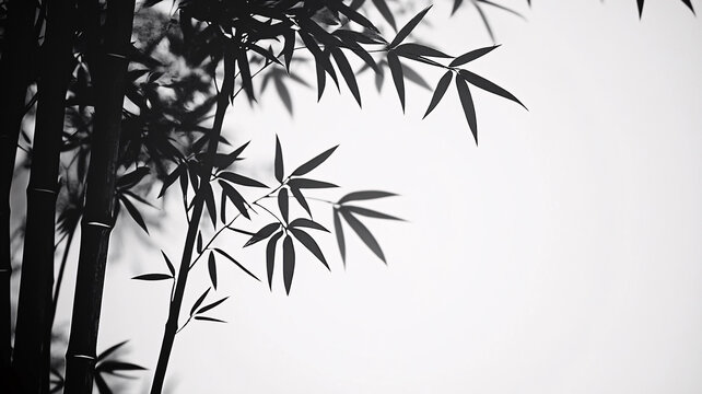 意境水墨竹