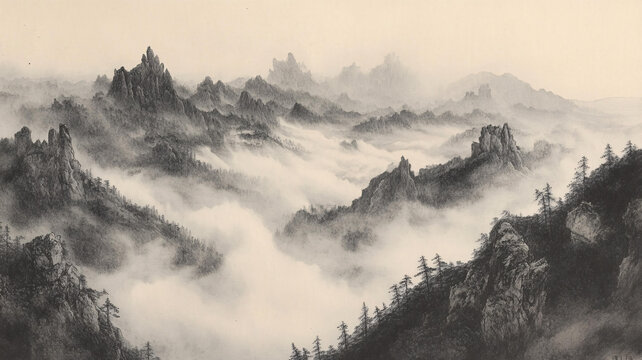 仙山云海圖