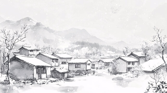 雪景古風(fēng)