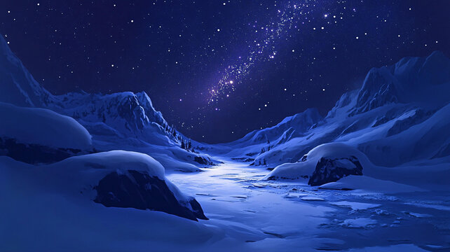 雪山原畫