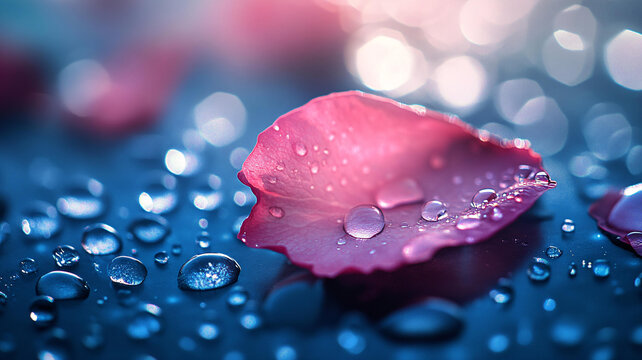 水珠里的花瓣