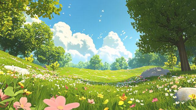 唯美花田場(chǎng)景
