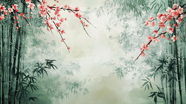 唯美竹林背景