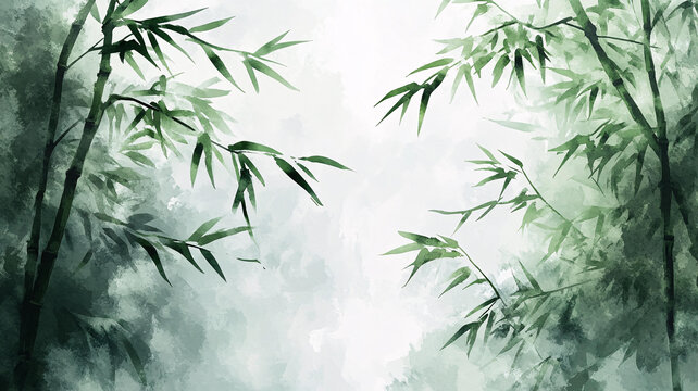 古典水墨竹林