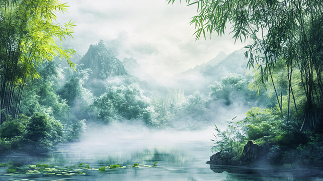 竹林意境圖