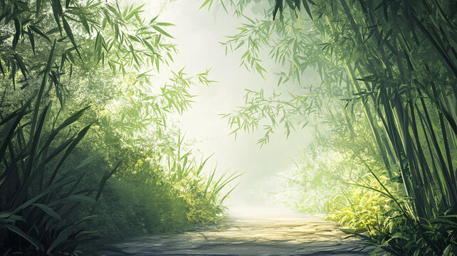 竹林小路背景