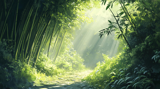 唯美竹林小路