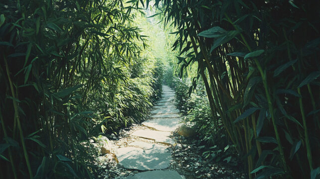 唯美竹林小路