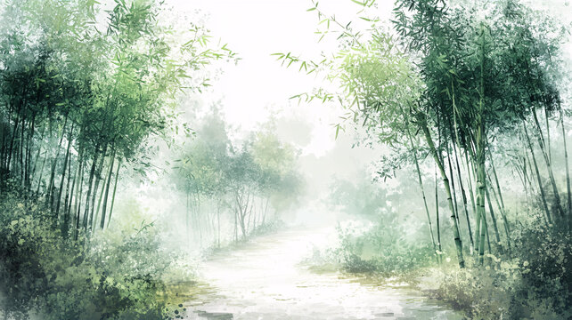 竹林意境圖