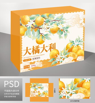 手繪橘子包裝插畫