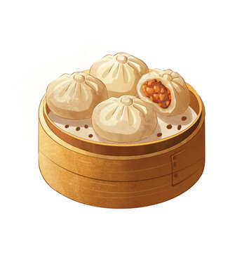 美味包子插畫
