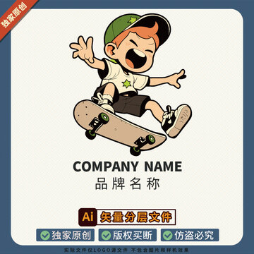 招牌男孩標(biāo)志潮牌圖案健身房LOGO