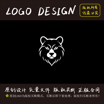 卡通狗熊動物logo設(shè)計