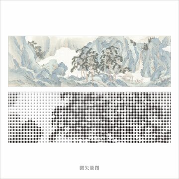 山水畫(huà)矢量鏤空?qǐng)D案