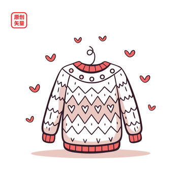 矢量插圖衣服針織毛衣