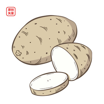 矢量插圖簡約蔬菜土豆馬鈴薯