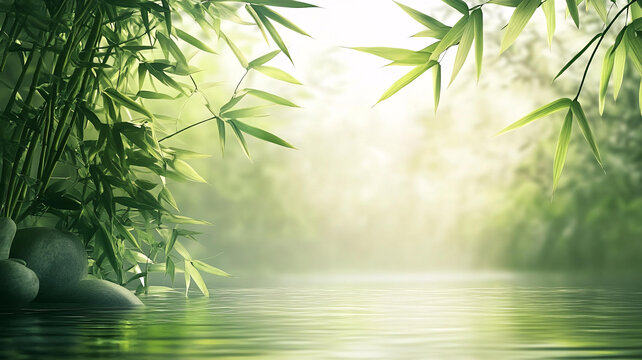 竹林山水背景