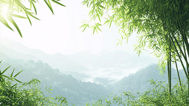 竹林山水背景