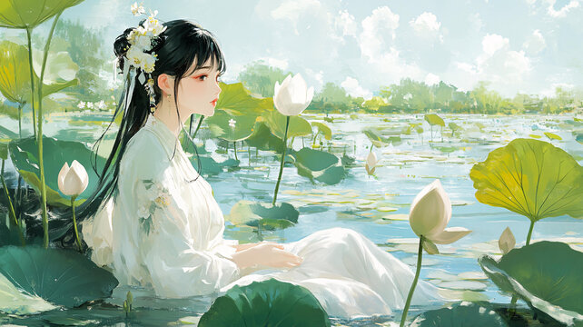 仙氣清冷少女壁紙圖片