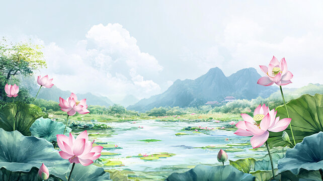 荷花背景