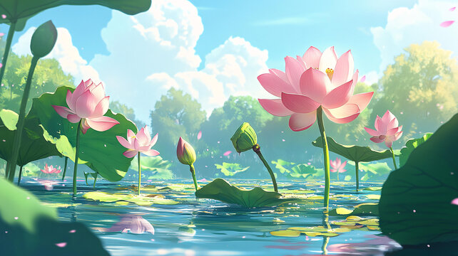 荷花大場景