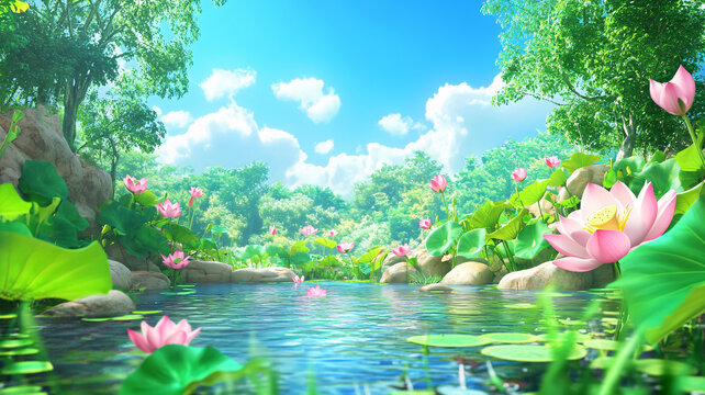 荷花大場景