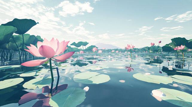 荷花大場景