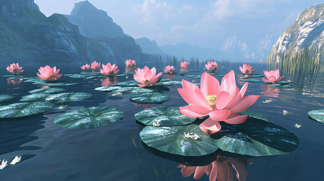 荷花大場景
