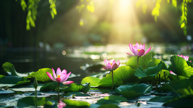 陽(yáng)光與荷花