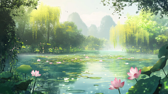荷花大場景