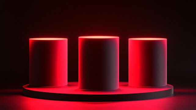 粉色圓柱體展示臺