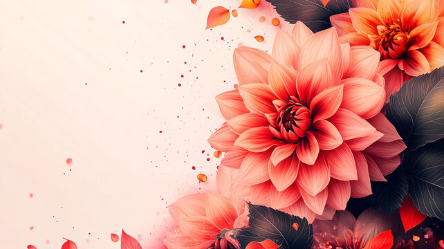 紅色花卉夢幻背景
