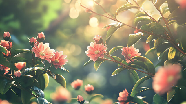 夢幻背景杏花杜鵑花