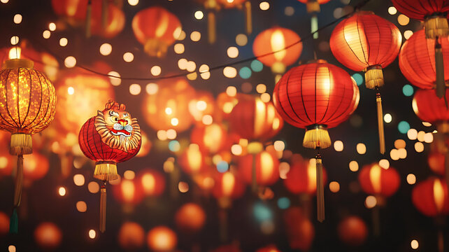 喜慶場(chǎng)景燈籠密布