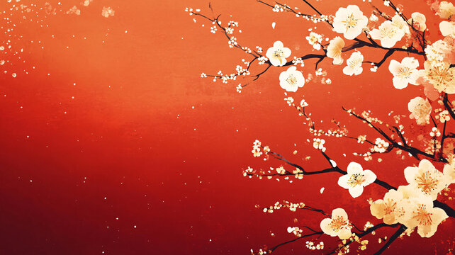 杏花紅底圖