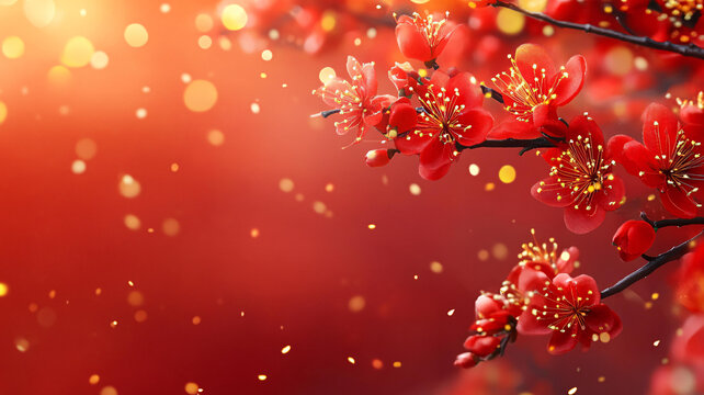 意境紅梅花喜上眉梢