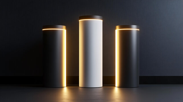 金色圓柱展示臺