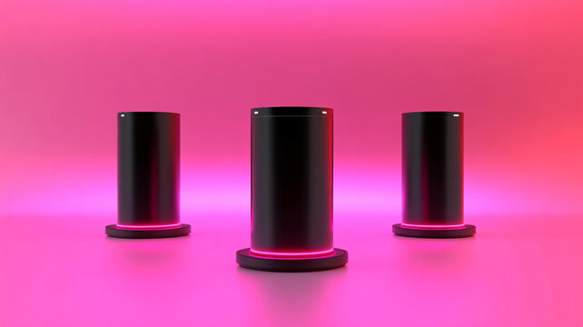 粉色圓柱體展示臺(tái)