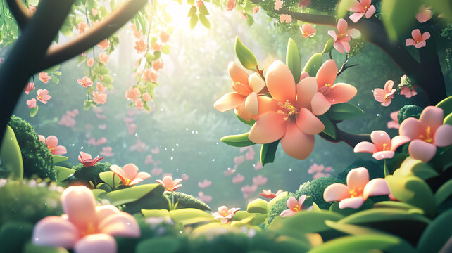 夢幻花卉場景