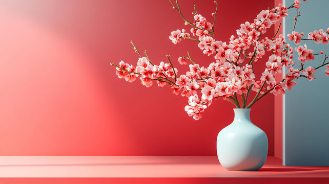 紅色新中式花藝