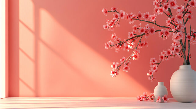 花瓶插著假梅花