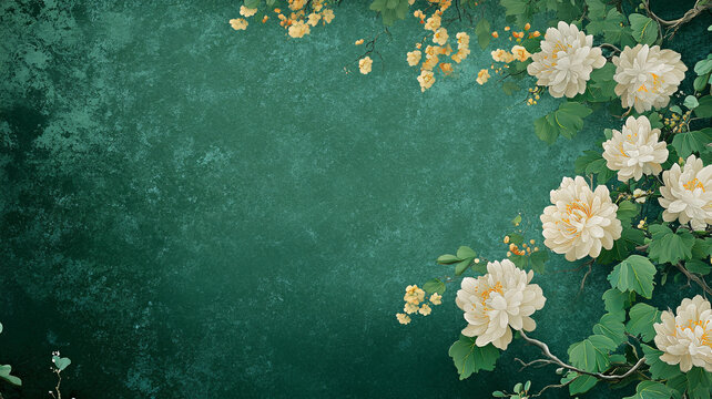 茉莉花壁畫
