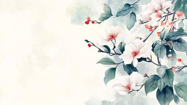 春天古風(fēng)花卉背景