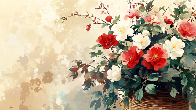 唯美古風(fēng)花卉場景