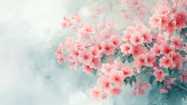 夢幻背景杏花杜鵑花