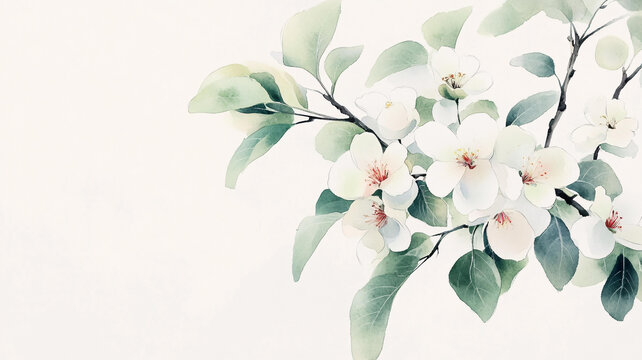水彩含笑花