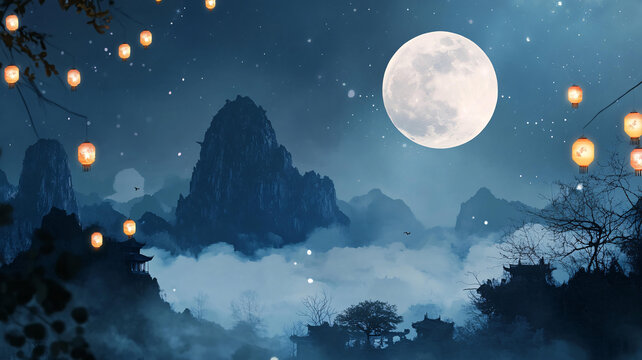 中秋唯美寬屏壁紙